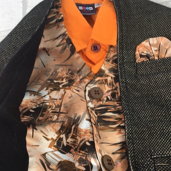 Shirt & Vest 9-12 Mos. Orange Brown *B - Picture 5 of 6